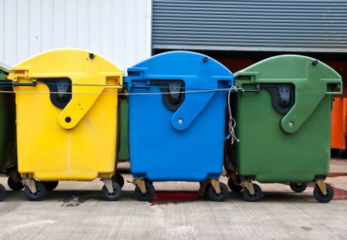 Front of a Highbury commercial waste removal vehicle outside a business premises