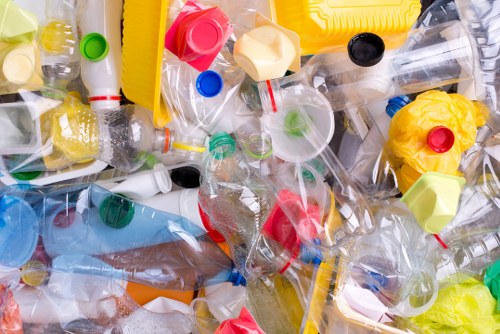 Recycling containers as part of commercial waste removal in Highbury